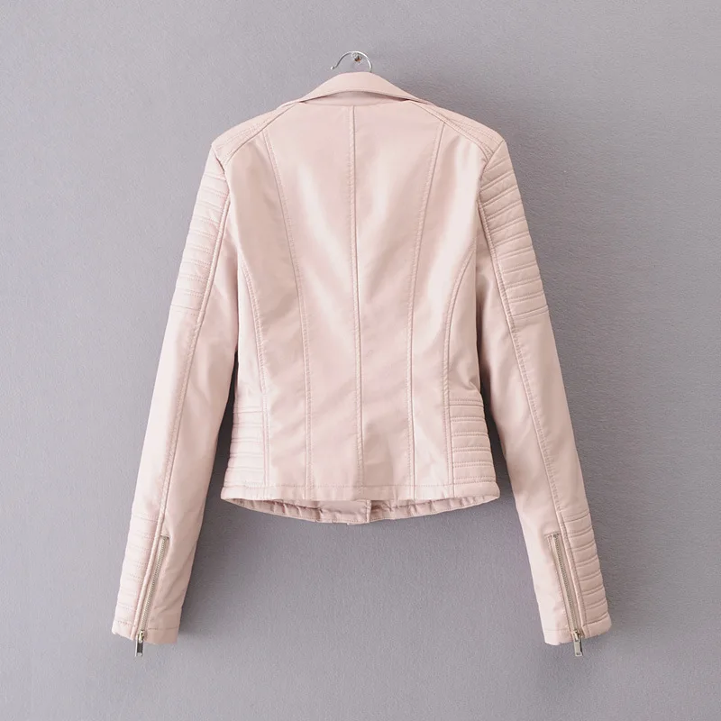 Burgundy Red Leather  Jacket Women's 2022 Autumn Women's Leather Coat Short Fit European  American Motorcycle Leather Jackets