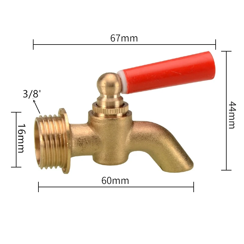 

Латунный кран 1/4", 3/8", 1/2", 3/4" BSP