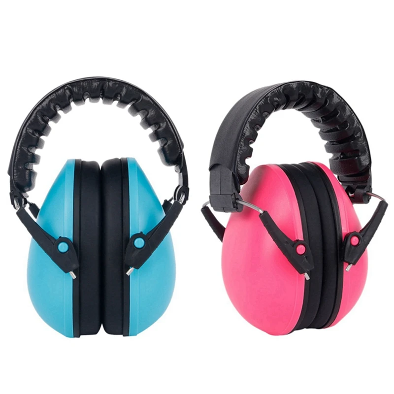 

2PCS Anti-Noise Ear Muffs Noise Protection Hearing Protection And Noise Cancelling Reduction Ear Muffs, Pink & Blue