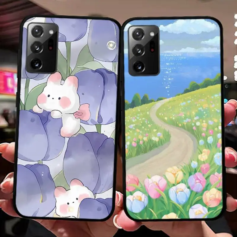 

Tulip Flower Phone Case for Samsung Note 5 7 8 9 10 20 pro plus lite ultra A21 12 72