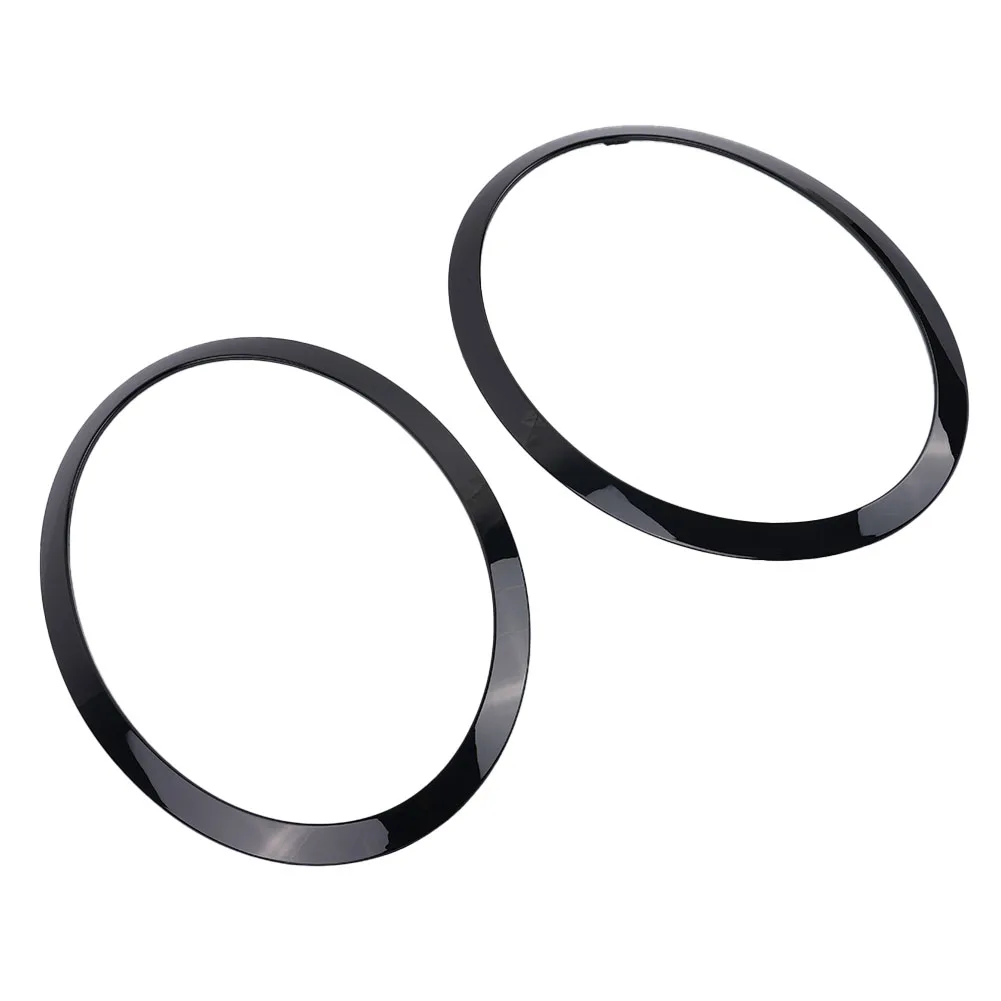 

Brand New Durable High Quality Useful Frame 2pcs Bright BLACK 51712355791 Accessories HEADLIGHT TRIM RING LEFT+RIGHT
