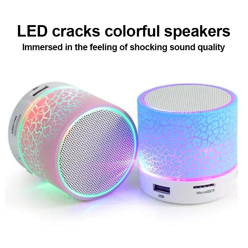 

Portable Crack Bluetooth Speaker LED Colorful Lights Speaker for Bedroom Outdoor Speaker Wireless Loudspeaker Music Speakers