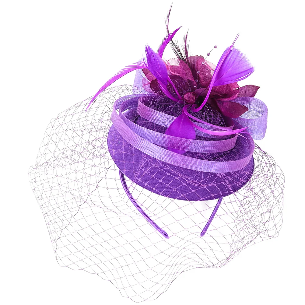 

Fascinator Hat Headband Hair Clip Tea Party Wedding Banquet Plume Mesh Headband