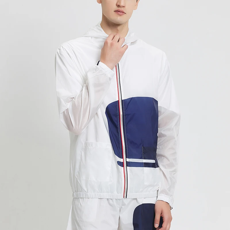 

Мужская Летняя ветрозащитная куртка TB THOM, модная брендовая мужская одежда, быстросохнущая пляжная Солнцезащитная куртка с принтом Кита