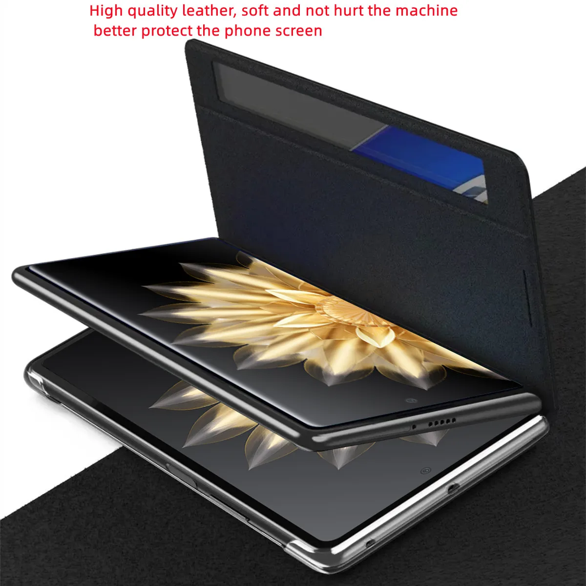 Для Honor Magic V2 VS2 VS умный кожаный чехол с окошком для телефона ультратонкий