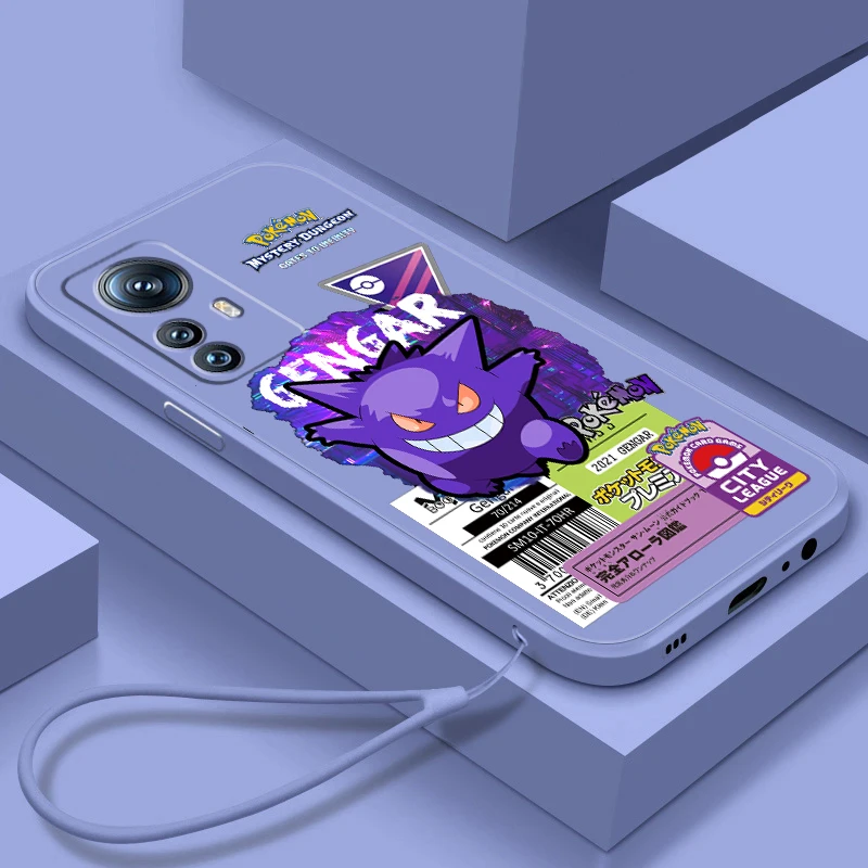 

Phone Case For Xiaomi Mi 13 12S 12 12X 12T 11i 11T 11 10 10S 10T Pro Lite Ultra 5G Pokemon Mewtwo Gengar Lucario Liquid Rope