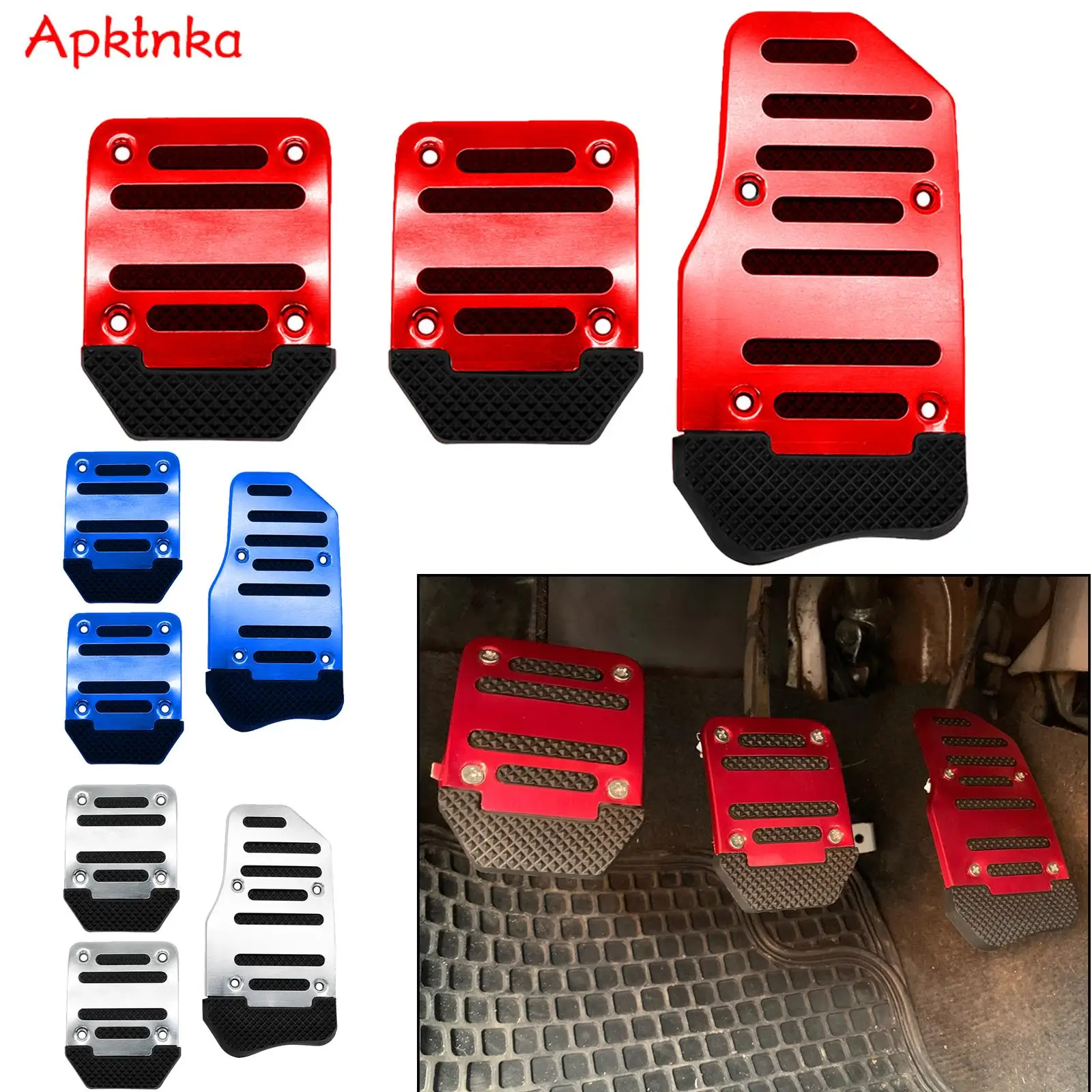 

3 шт., универсальные алюминиевые накладки на ножку автомобильной педали