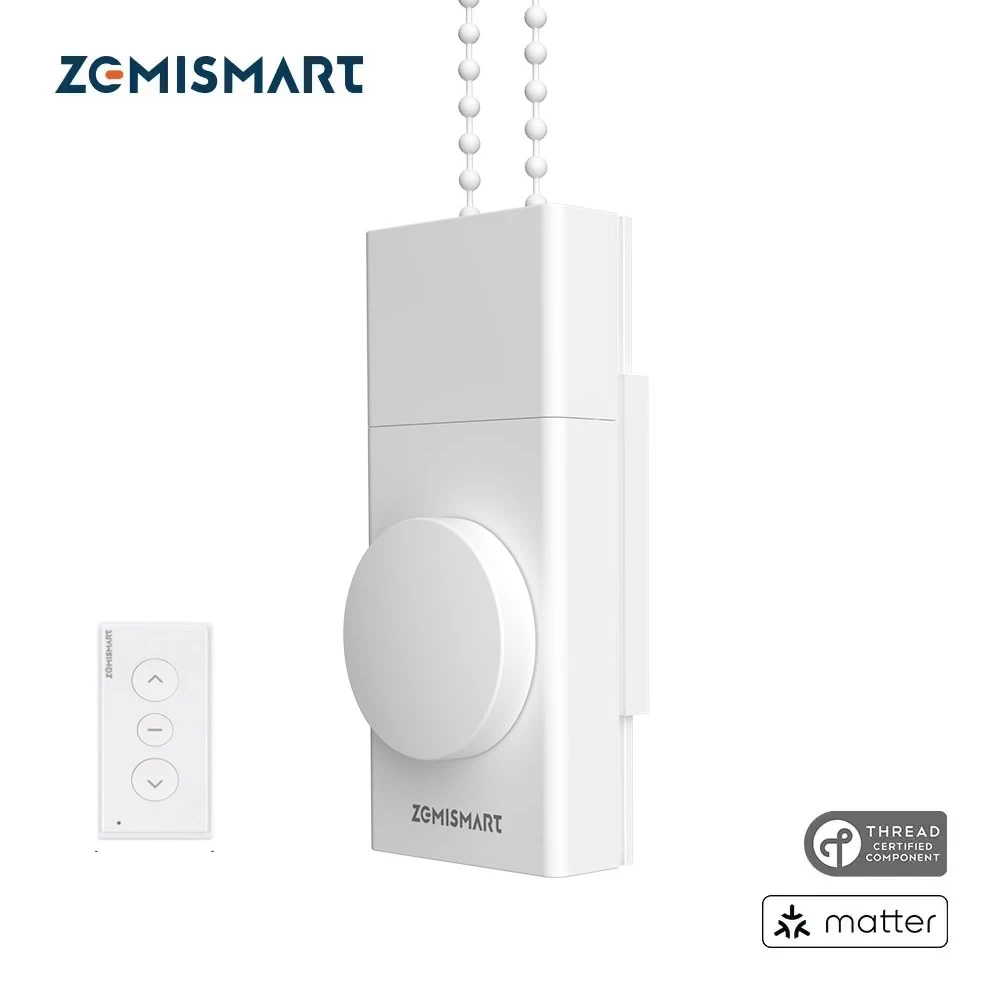 Фото ZemiSmart Matter Thread Roller Shade Driver Аккумуляторный двигатель работает с Homey HomeKit Alexa Google Home Assistant SmartThings №1