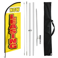 now leasing flag set advertising banner outdoor decoration exhibition 7 6ft %e2%9c%96 2 1ft with pole kit and ground spike carry bag