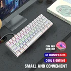 Механическая мини-клавиатура, игровая Проводная клавиатура с RGB-подсветкой, 61 клавиша, CK61