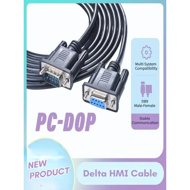 Фото PC-DOP для Delta DOP сенсорный экран HMI последовательный порт кабель для программирования RS232 9-контактный разъем «мама» на 9-контактный разъем «папа» линия загрузки №2