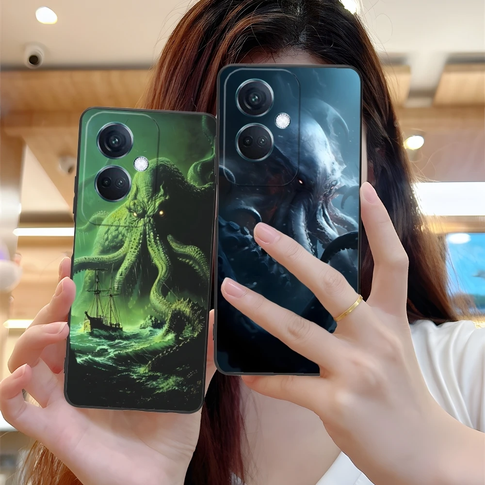 Большой Cthulhu Рисунок мобильный сотовый телефон фотоэлемент для OPPO Find X5 X3 X2 A93 Reno 8 7