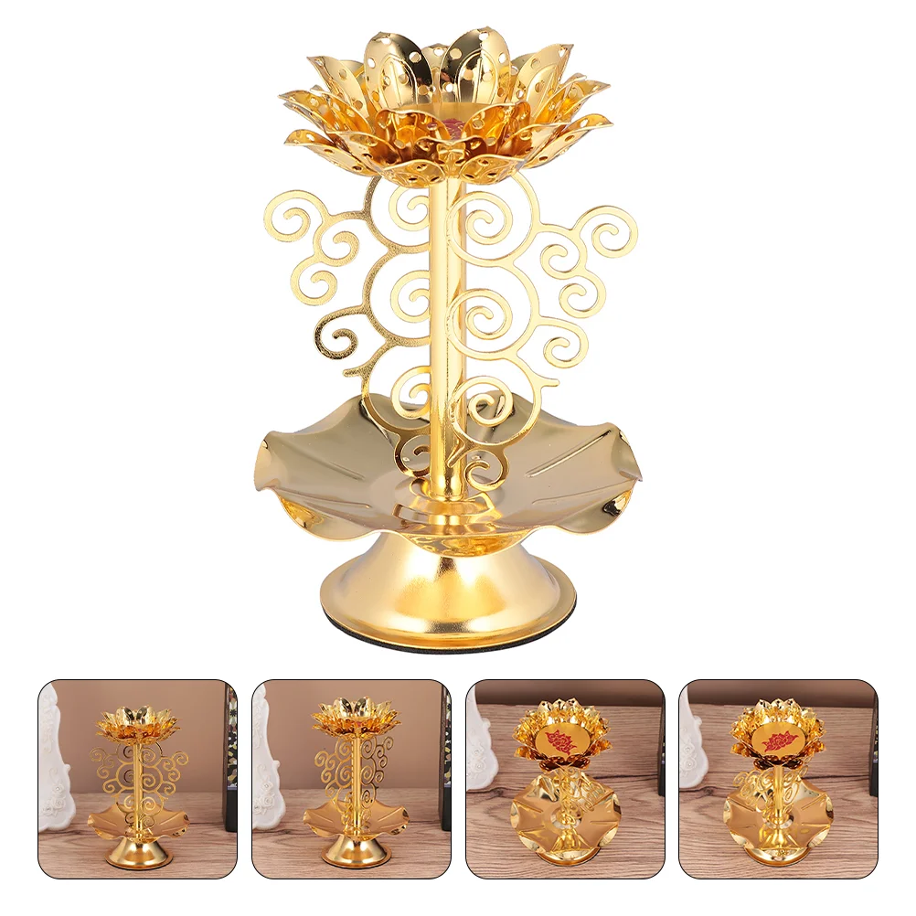 

Holder Stand Candlestick Tealight Holders Lotus Lamp Decorative Votive Butter Desk Pillar Metal Oil Wedding Alloy Dining Brass