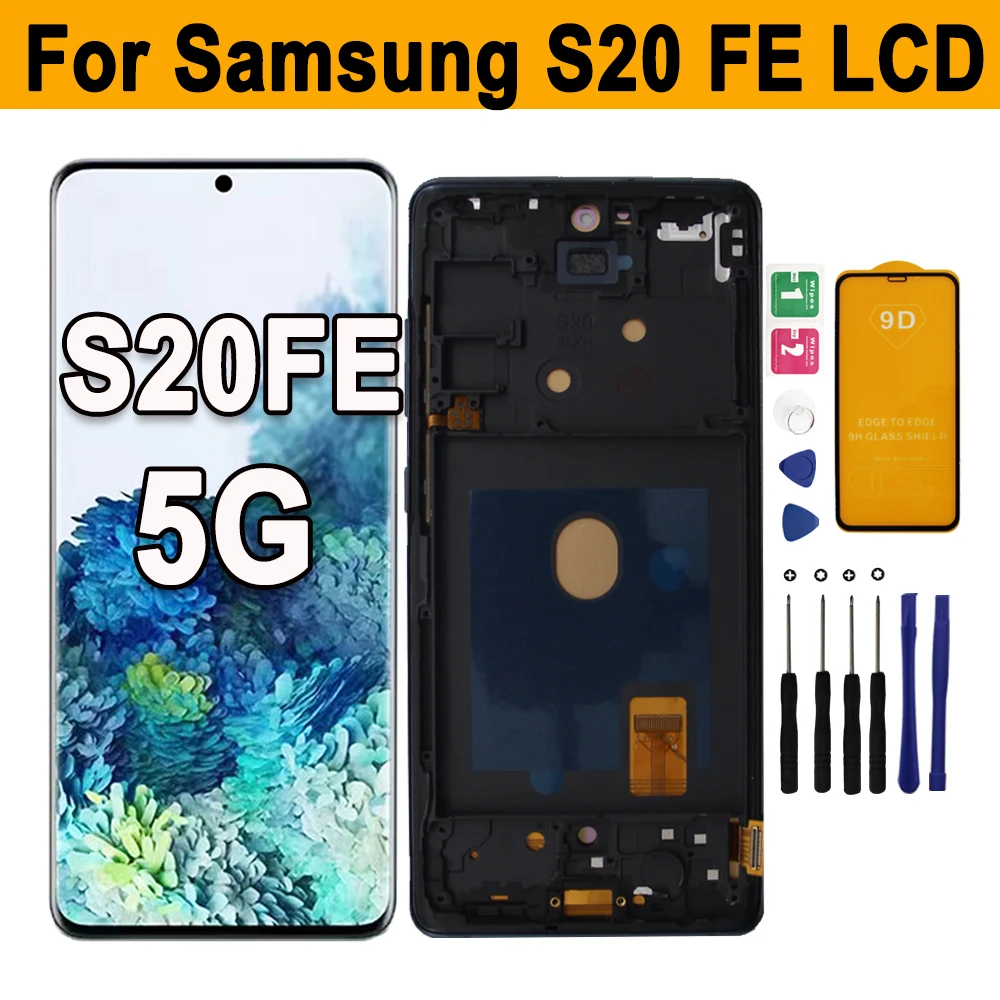 

100% Tested Original For Samsung Galaxy S20FE LCD Display S20 FE 5G G781 G780 G781B S20 Lite Touch Screen Ditigitizer Assembly