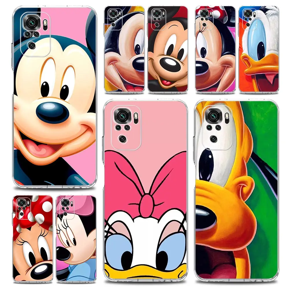 

Mickey Minnie Donald Duck Phone Case For Xiaomi Redmi Note 11 9S 9 8 10 Pro 7 8T 9C 9A 8A K40 Pro 11T 5G Soft Clear Cover Coque