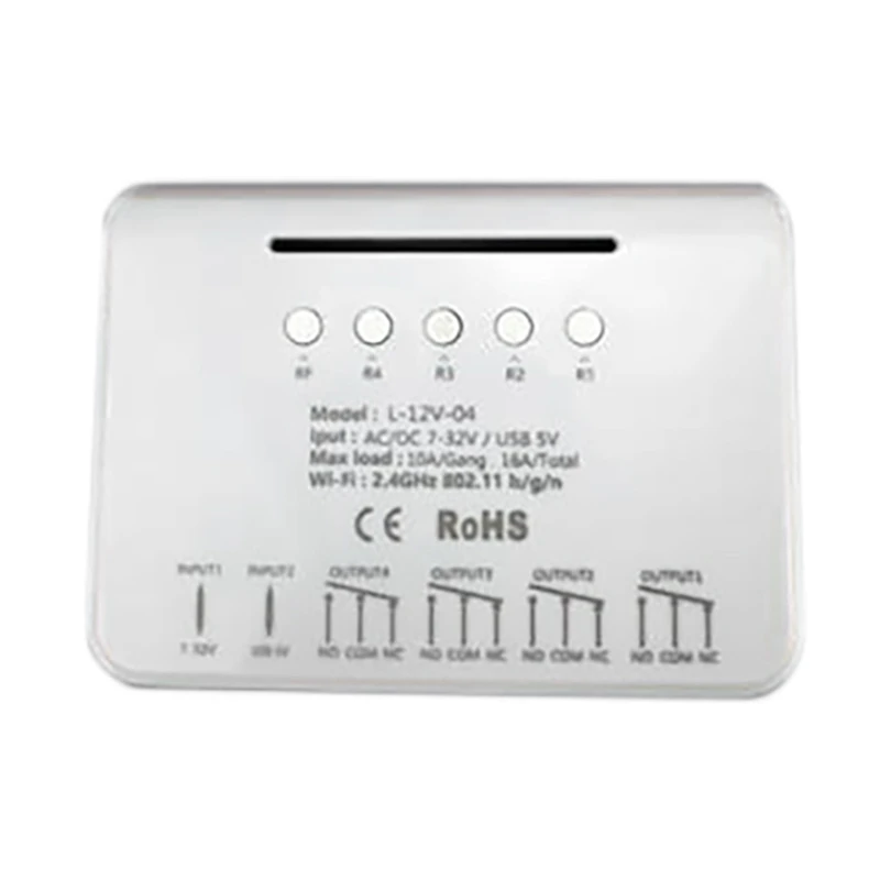 

Модуль переключения Wi-Fi, 4-канальный беспроводной переключатель Wi-Fi RF, 4-канальное реле для Goolge и Alexa для гаражной двери