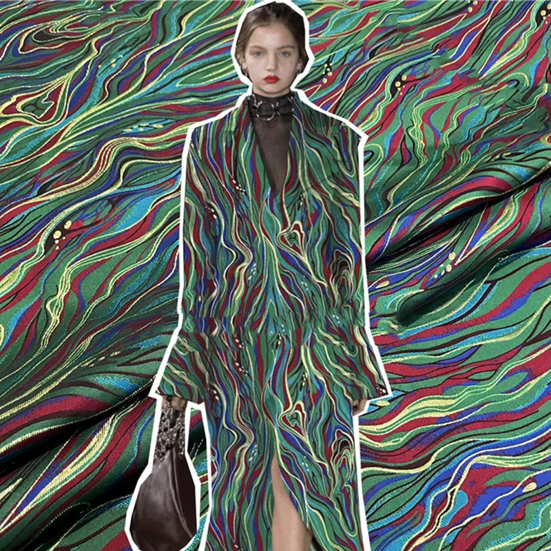 

Wavy Yarn Dyed Blazer Dress Fashion Fabric African Print Brocade Satin Material Sewing Needlework Stitch Eco-Friendly Knitted