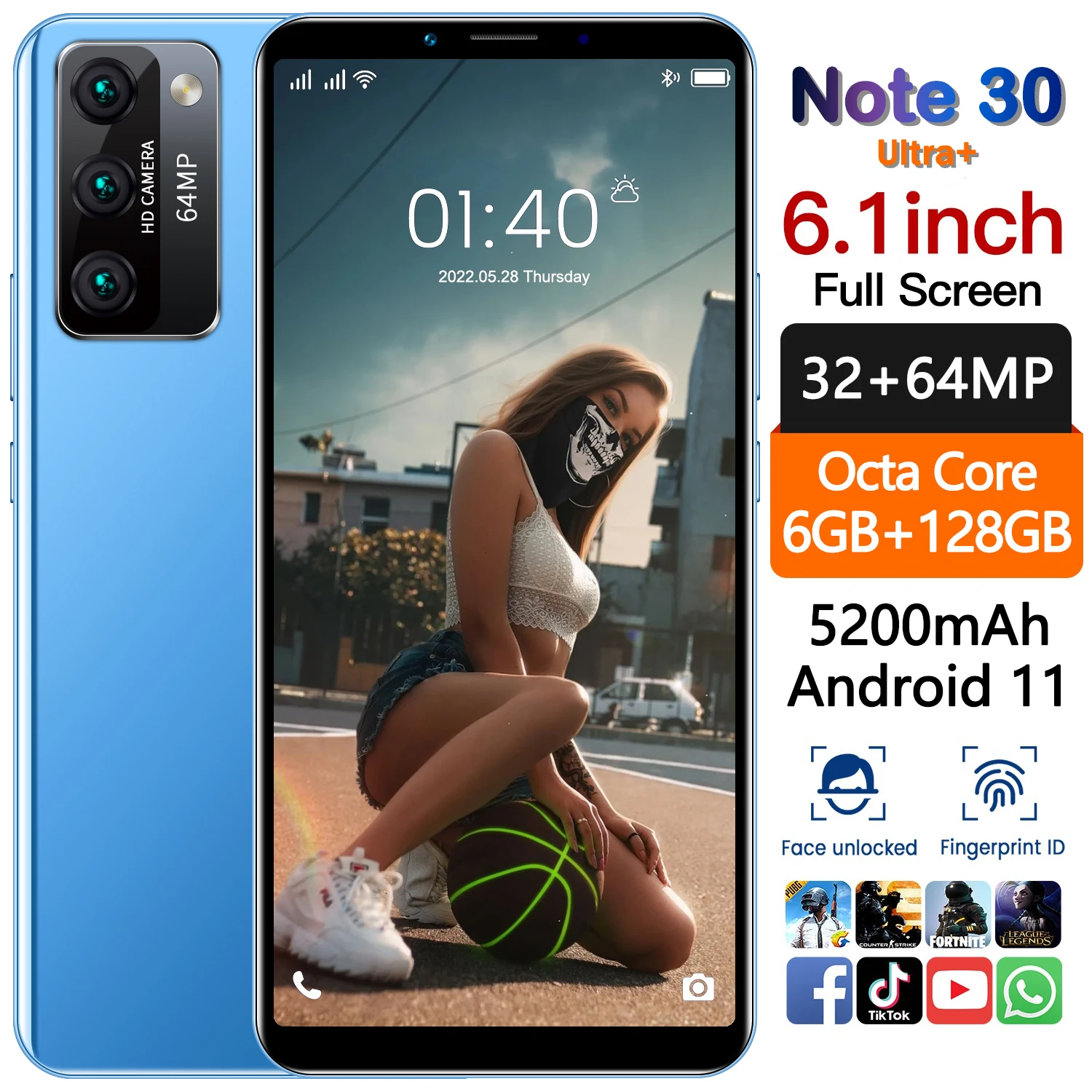 2022 глобальная версия Note30 ультра мобильные телефоны 6 ГБ + 128 Гб низкая цена новый смартфон андроид MTK Восьмиядерный сотовый телефон