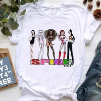2022 hot sale spice girls cartoon print t shirts women harajuku kawaii clothes hip hop white tshirt femme summer tops tee shirt