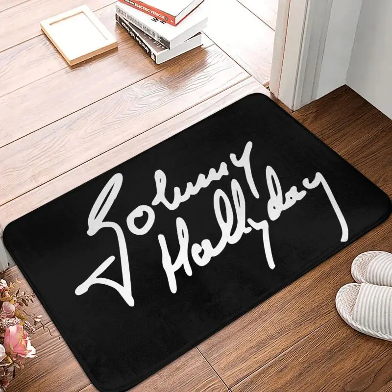 Коврик для входной двери французский рок Легенда Джонни Хелли Противоскользящий