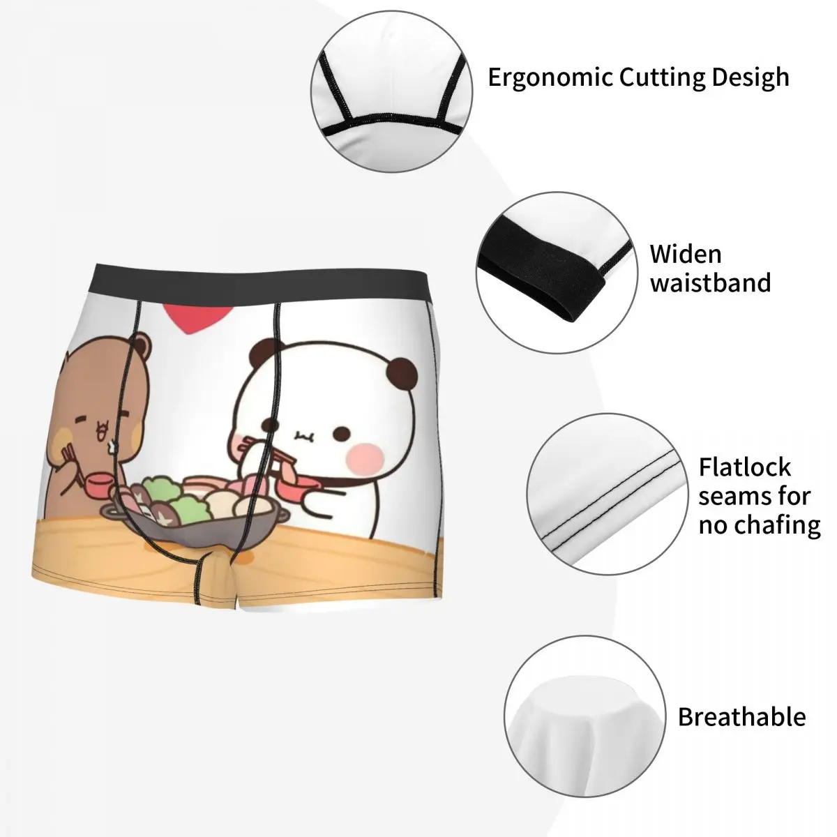 Мужское нижнее белье для пар Панда и брони Медведь Симпатичные персиковые кошки