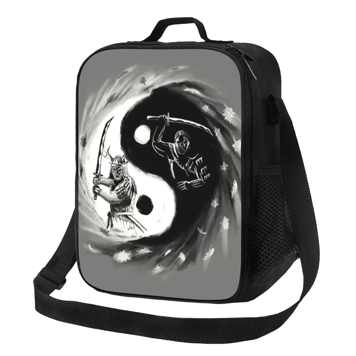 

Good And Ghost Thermal Insulated Lunch Bags Yin Yang Japan Samurai Lunch for Outdoor Camping Travel Storage Bento Food Box