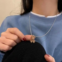 sweater chain 2022 new fashion female minority design sense autumn and winter long bear necklace ins style versatile accessories