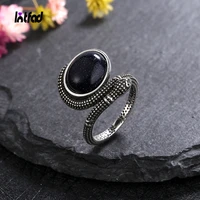 1012mm natural bluesand labradorite ring 925 silver retro snake shaped lapis turquoise birthday gift for women fine jewelry