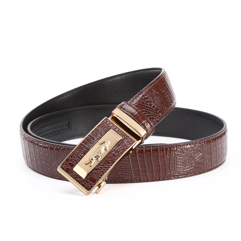 Men Belts Automatic Buckle Belt Genune Leather High Quality Belts Leather Strap Casual Buises for Jeans for the man