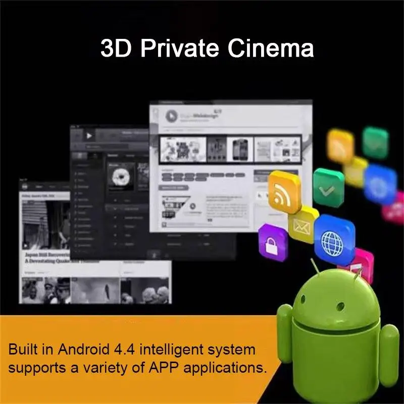 3D очки виртуальной реальности Vision 800 Wi-Fi Bluetooth Android смартфон с четырехъядерным