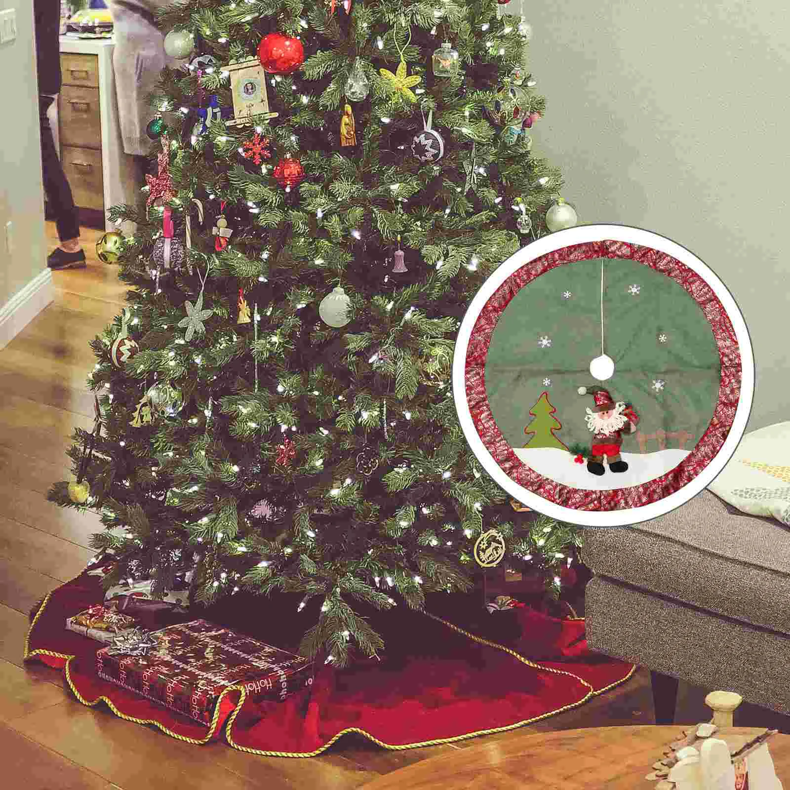 

1pc Christmas Tree Mat Unique Tree Skirt Supplies Creative Xmas Tree Decor