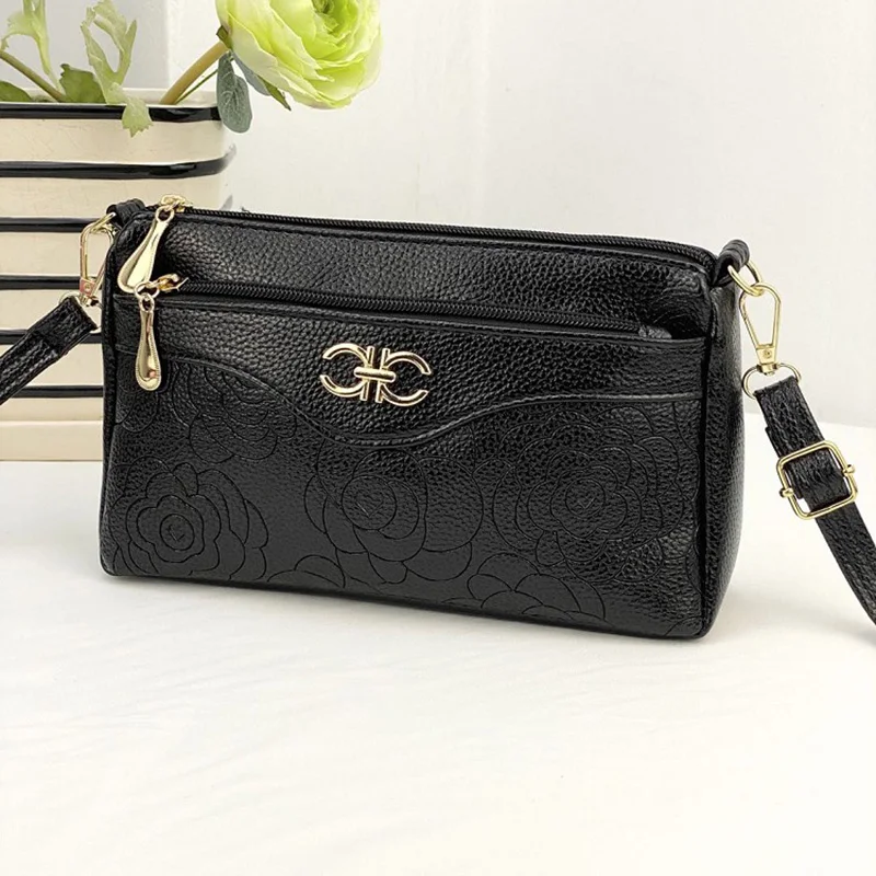 

Practical Small Shoulder Bag Women Excellent PU Leather Crossbody Bags Flower Embossed Female Handbags High Capacity Purse 2023