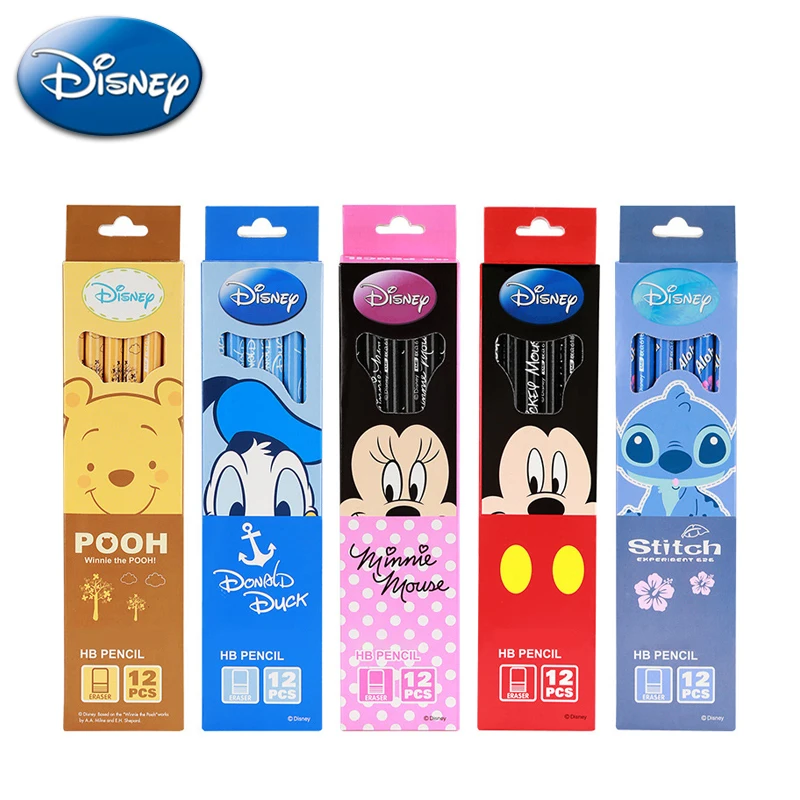 Mickey Mouse Minnie Mouse Stitch Figures Stationery Supplies Eraser Sketch Pencils Office Supplies Gift