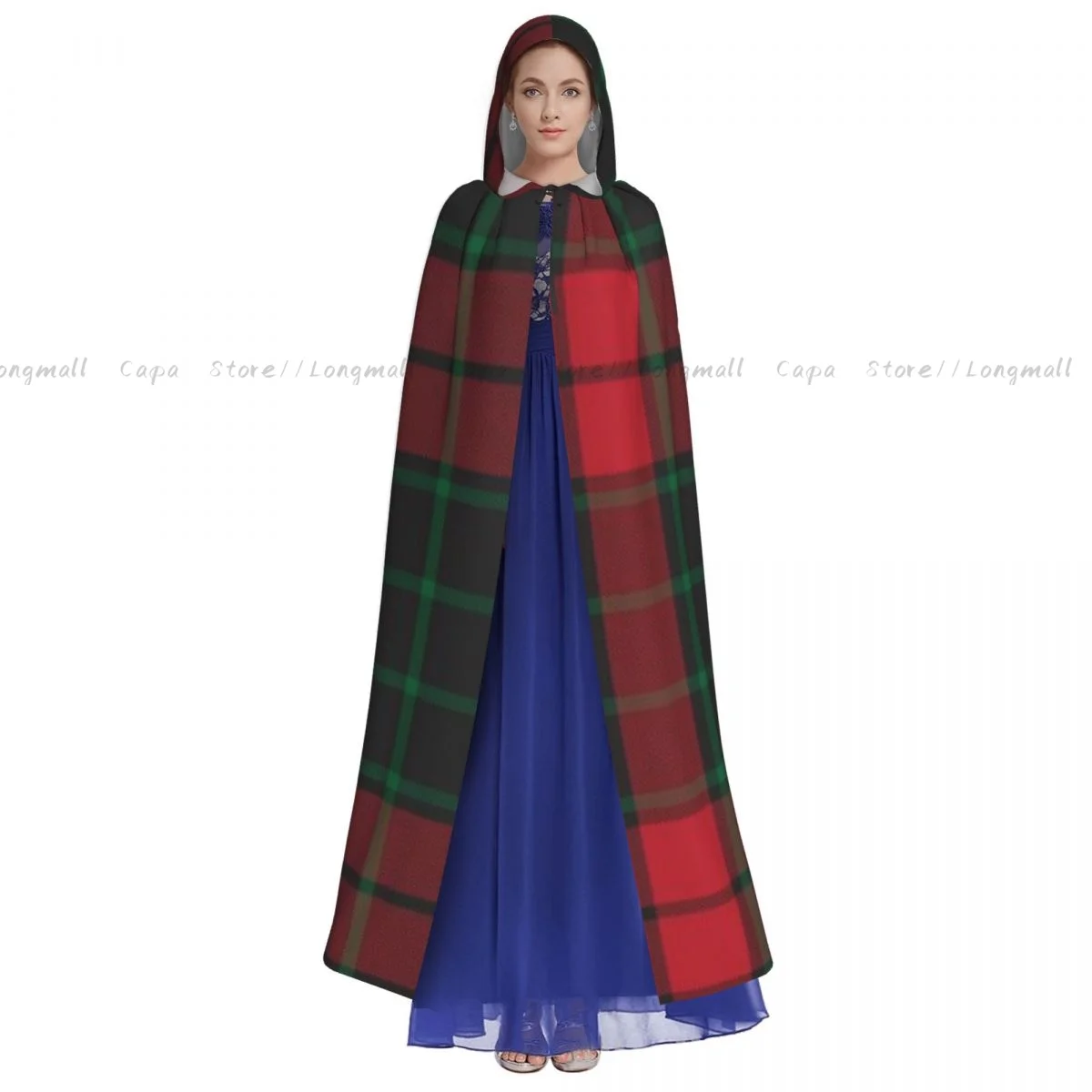 Взрослый Хэллоуин Рождество клетчатый плащ в клетку тартан с графикой накидка