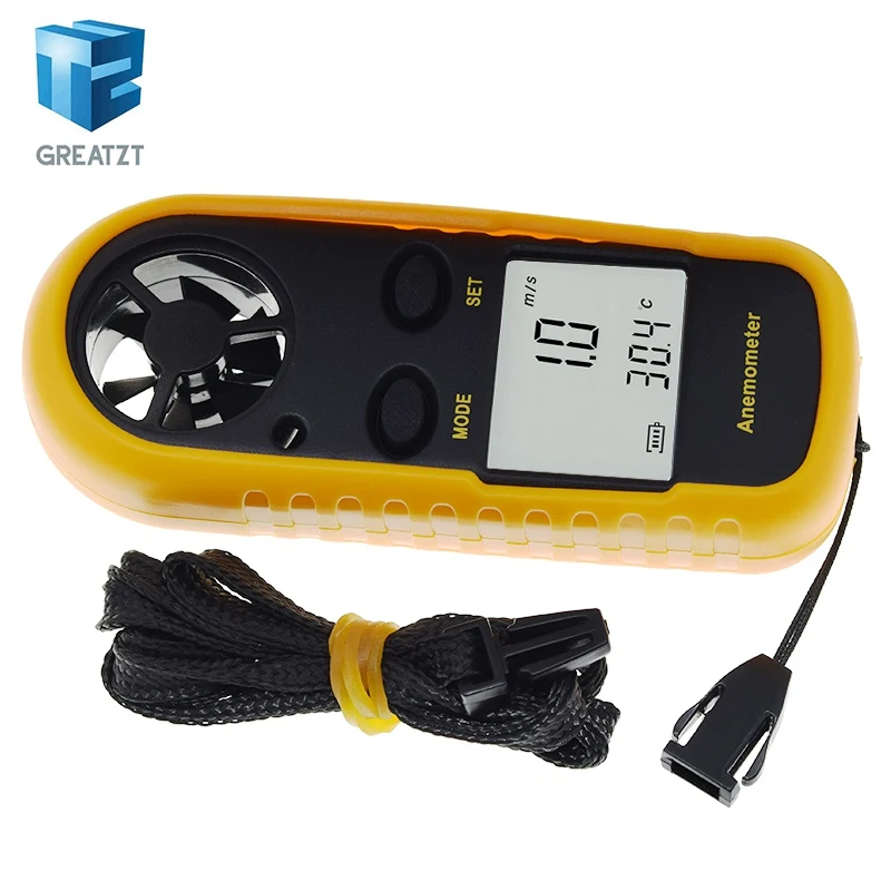 GREATZT цифровой анемометр 0-30 м/с измеритель скорости ветра-10 ~ 45C тестер температуры