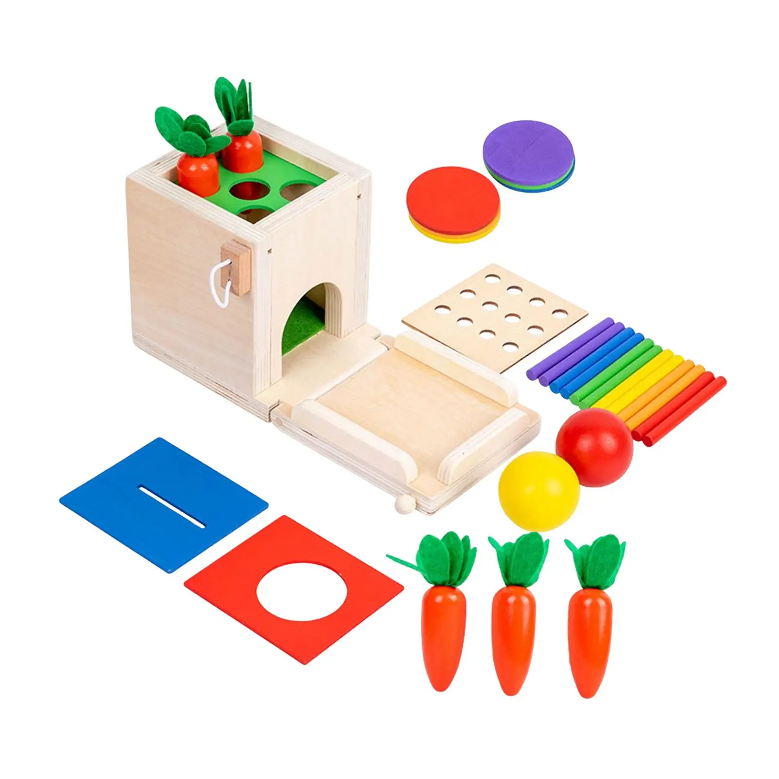 

Montessori Object Permanence Box Carrot Harvest Parent Child Interactive Toys Pulling Carrots Games for Boys 1 2 Year Old Kids