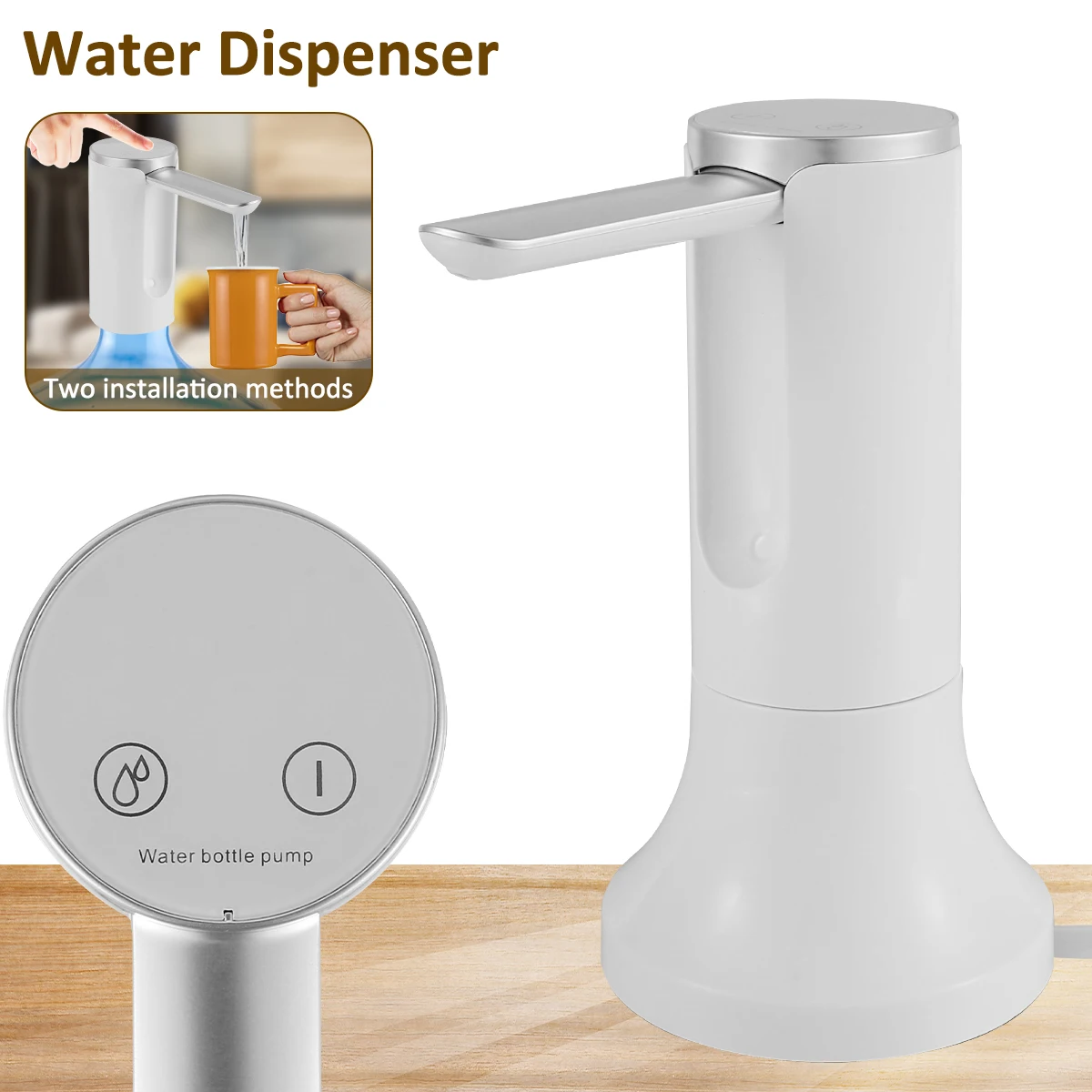

5 Gallon Water Dispenser Foldable Desktop Water Dispenser Pump with Detachable Base Smart Automatic Water Bottle Pump USB