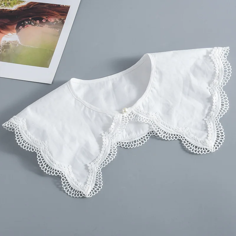 

White Detachable Collar Shawl for Women Blouse Tops Fake Collar Neck Shoulder Wraps Girls Dress False Collar Accessories