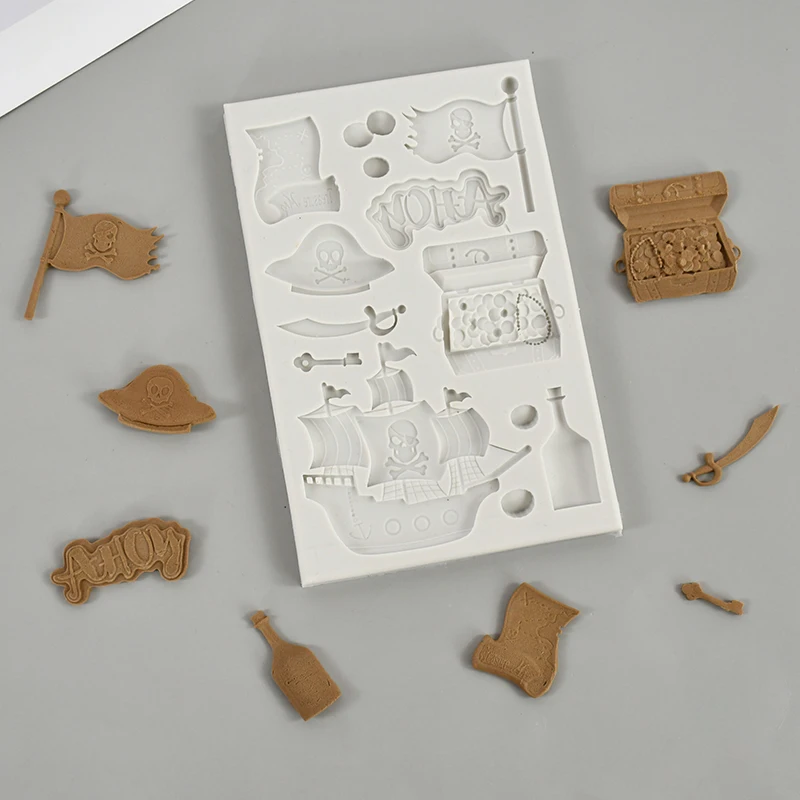 1 шт. силиконовая форма для украшения торта в виде пиратской лодки