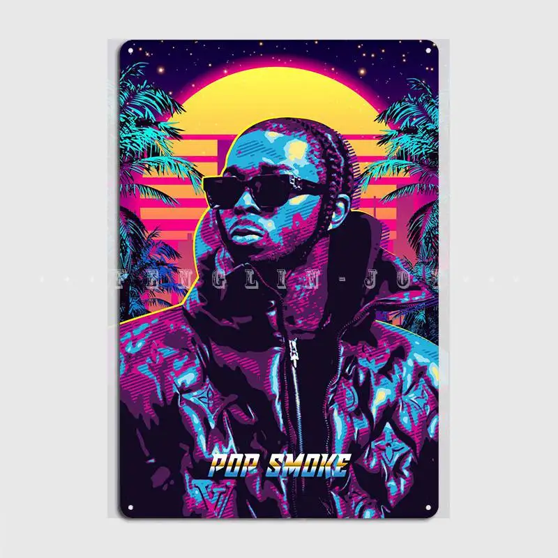 

Pop Rapper Smoke Metal Sign Club Party Design Plaques Tin Sign Posters