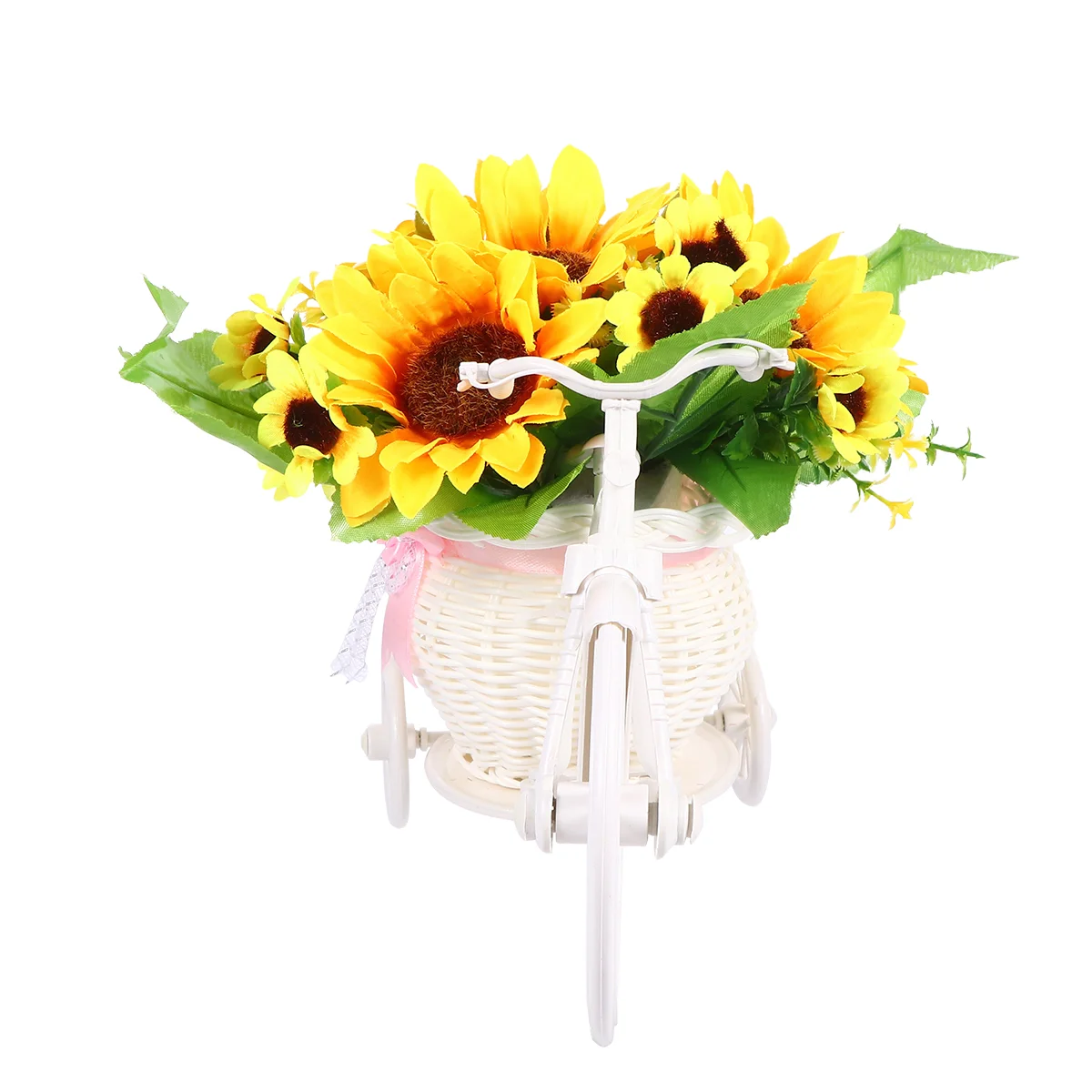 

Sunflower Basket Table Topper Fake Plastic Sunflower Decoration Home Artificial Flower Potted Bike Vase Flower