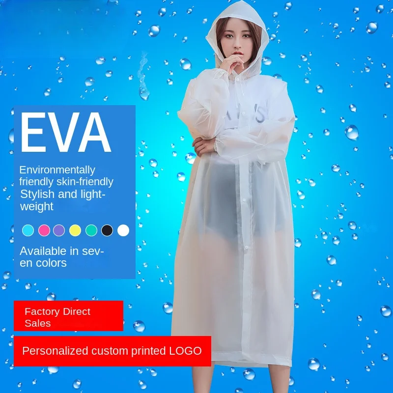 

Non-disposable raincoat adult thickened eva travel outdoor riding portable poncho bunches hiking raincoat wholesale