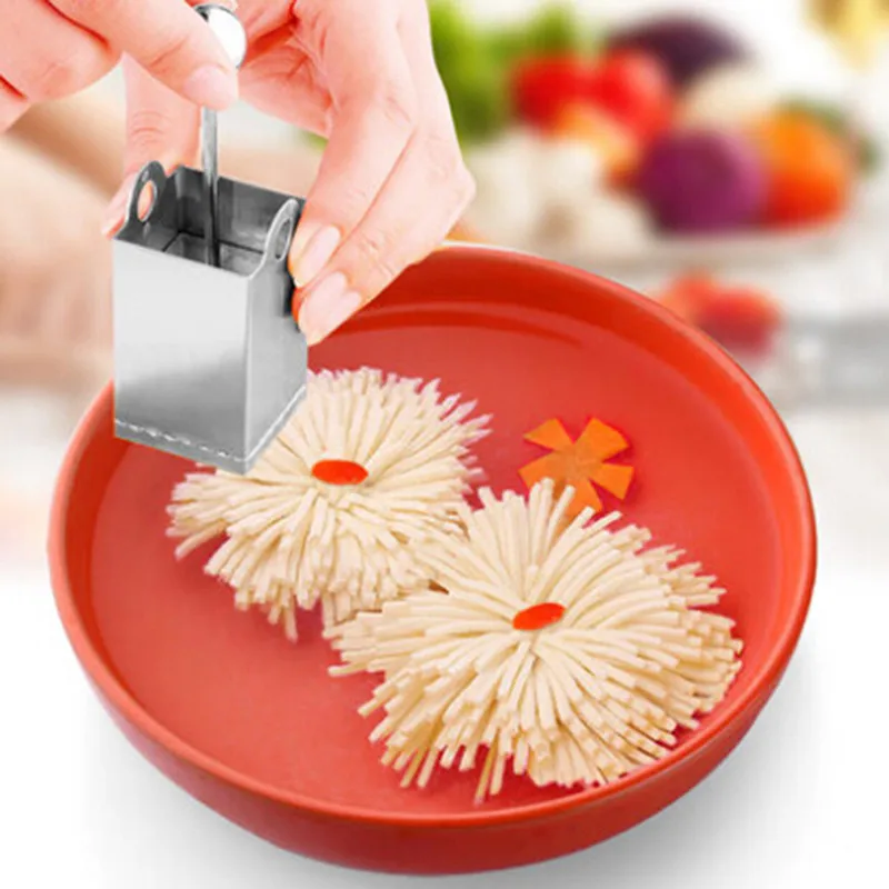 

Stainless Steel DIY Tofu Shredding Mold Chrysanthemum Tofu Knife Slicer Holderkitchen Accessories Cooking Tools Dropshipping