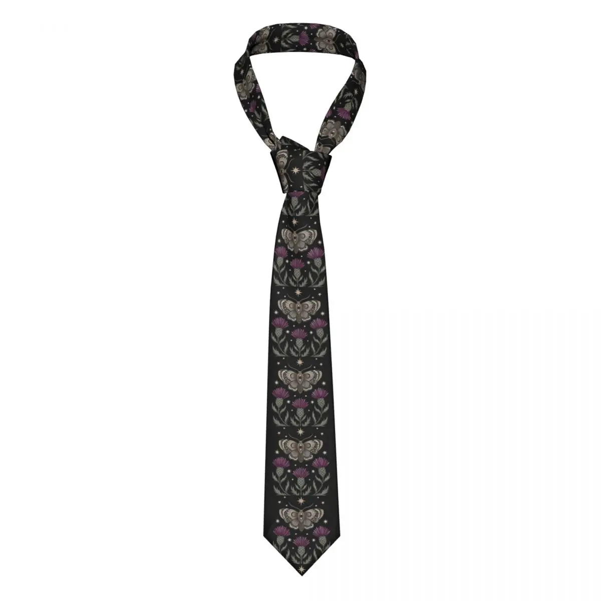 

Thistle Butterfly Flower Unisex Neckties Casual Polyester 8 cm Wide Neck Ties for Mens Shirt Accessories Gravatas Wedding Party