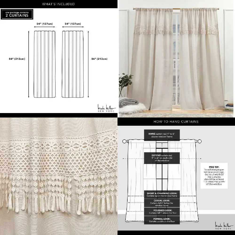 

ai Gorgeous Blackout & Sheer Curtains for Living Room, Bedroom & Shower - Perfect Window Decoration and Sunlight Blocking.