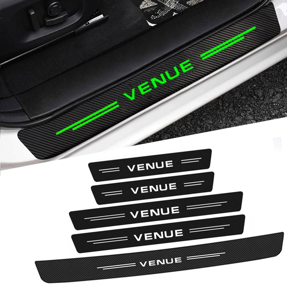 

Luminous Car Door Sill Protector Rear Trunk Bumper Threshold Stickers for Hyundai Venue Logo IX35 I30 I10 IX25 Accent Tucson