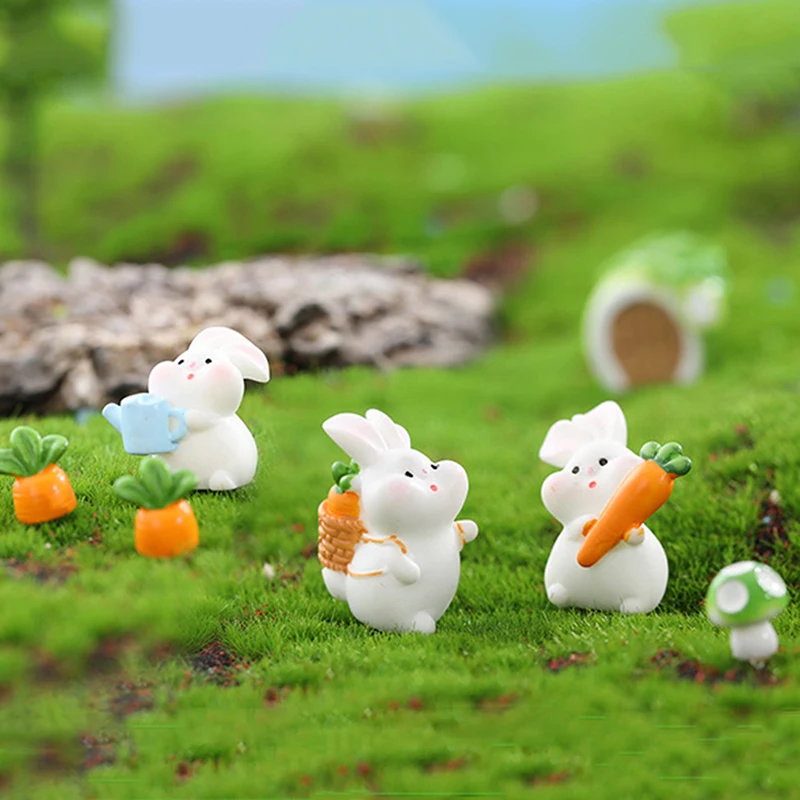 1 шт. мультяшный Белый Кролик морковь рай мир серия микро пейзаж полимерные