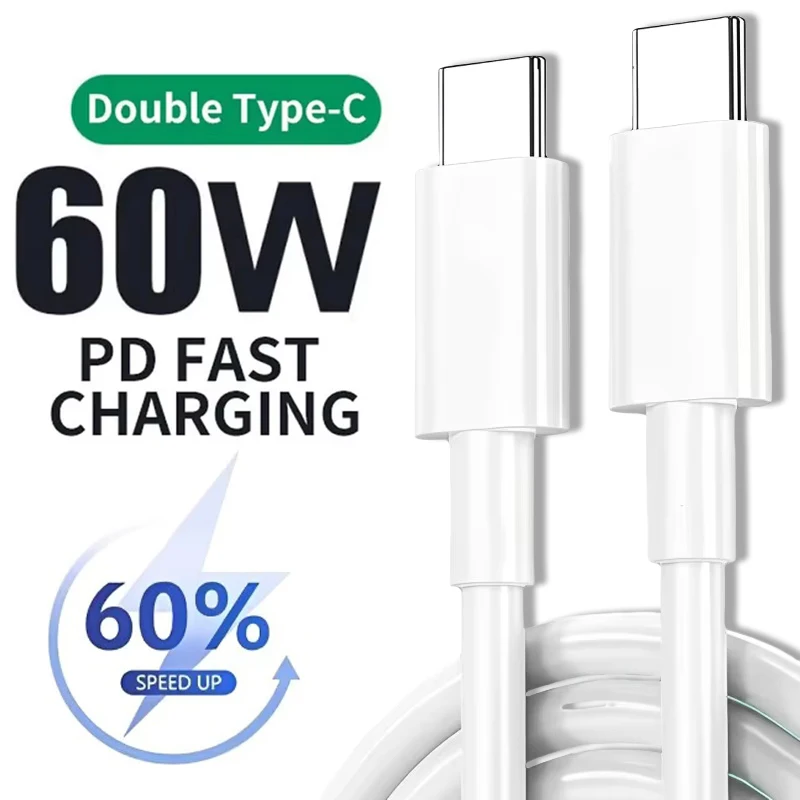 60 Вт Тип C Кабель для быстрой зарядки PD USB-C к передачи данных iPhone Samsung Xiaomi Huawei Google