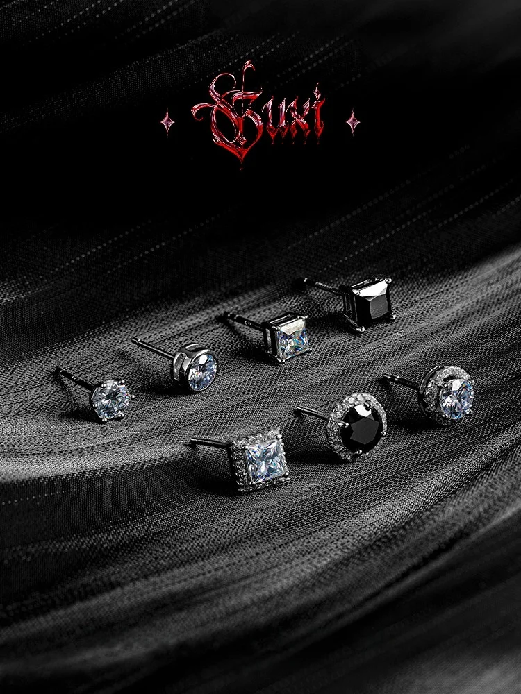 Guxi [Яркие] серьги-гвоздики с муассанитом и бриллиантами цвета D мужские серьги из