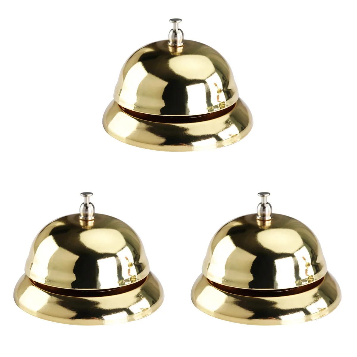 

3pcs Golden Hands Pressing Creative Service Bell Restaurant Call Bells Reception Customer Bell